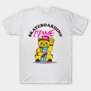 Skateboarding is not a crime cat T-Shirt